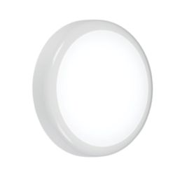 Knightsbridge BT Indoor & Outdoor Maintained or Non-Maintained Switchable Emergency Round LED Bulkhead With Microwave Sensor White 9W 730 - 810lm