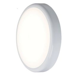 Knightsbridge BT Indoor & Outdoor Maintained or Non-Maintained Switchable Emergency Round LED Bulkhead With Microwave Sensor White 9W 730 - 810lm