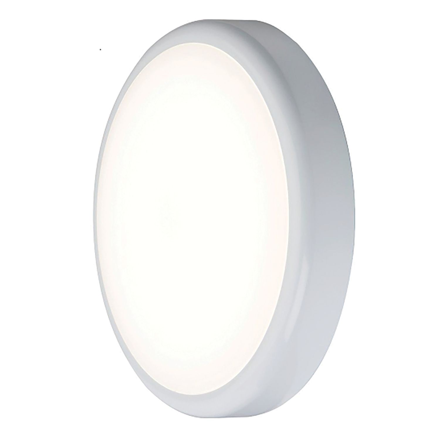 Knightsbridge BT Indoor & Outdoor Maintained or Non-Maintained Switchable Emergency Round LED Bulkhead With Microwave Sensor White 9W 730 - 810lm...