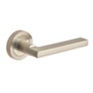 Designer Levers Scylla Lever on Rose Door Handle Pair Brushed Nickel