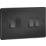 Knightsbridge  10AX 4-Gang 2-Way Light Switch  Matt Black with Black Inserts