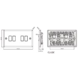 Knightsbridge  10AX 4-Gang 2-Way Light Switch  Matt Black with Black Inserts