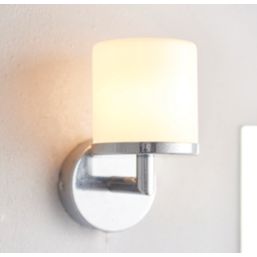 Saxby Hades Bathroom Wall Light Chrome/White