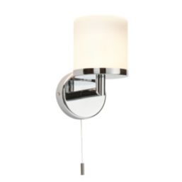 Saxby Hades Bathroom Wall Light Chrome White Screwfix
