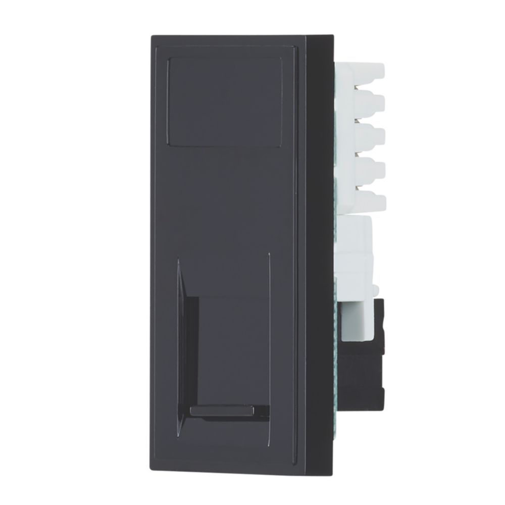 Contactum Media Modular RJ45 Ethernet Socket Black - Screwfix