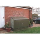 Trimetals Protect A Cycle 6' 6" x 3' (Nominal) Pent Metal Bike Store with Base Olive/Moorland Green