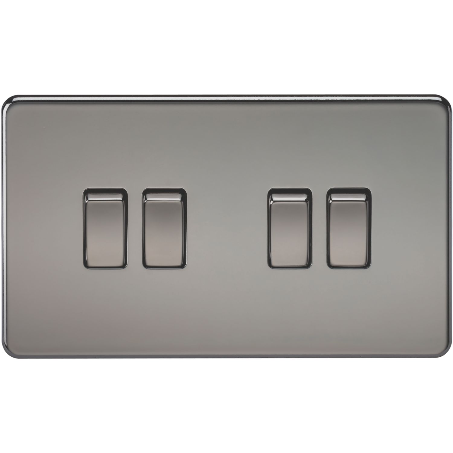 Knightsbridge 10AX 4-Gang 2-Way Light Switch Black Nickel (562VF)