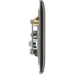 British General Nexus Metal 2-Gang Coaxial TV / FM Socket Black Nickel