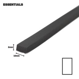 Essentials S2-B10 PVC Foam Draught Seal Black 10m