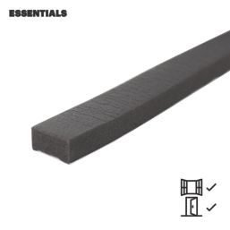 Essentials S2-B10 PVC Foam Draught Seal Black 10m