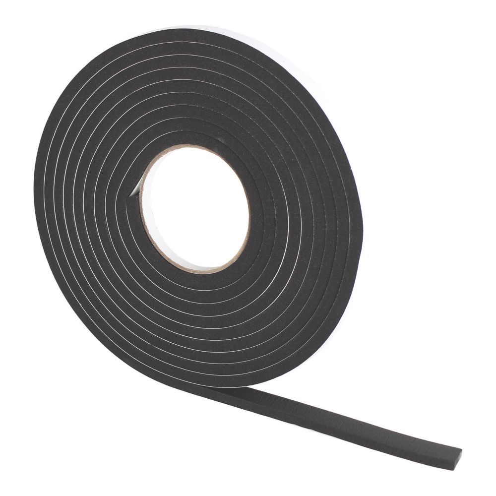 Essentials S2-B10 PVC Foam Draught Seal Black 10m - Screwfix