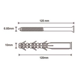Easyfix  TX Long Expansion Frame Fixings 10mm x 120mm 12 Pack