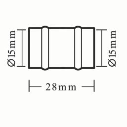 Flomasta  Copper Solder Ring Equal Slip Coupler 15mm