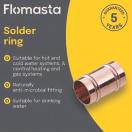 Flomasta  Copper Solder Ring Equal Slip Coupler 15mm