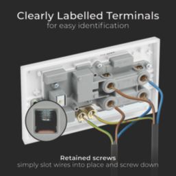 British General 900 Series 45A 2-Gang DP Cooker Switch & 13A DP Switched Socket White