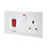 British General 900 Series 45A 2-Gang DP Cooker Switch & 13A DP Switched Socket White