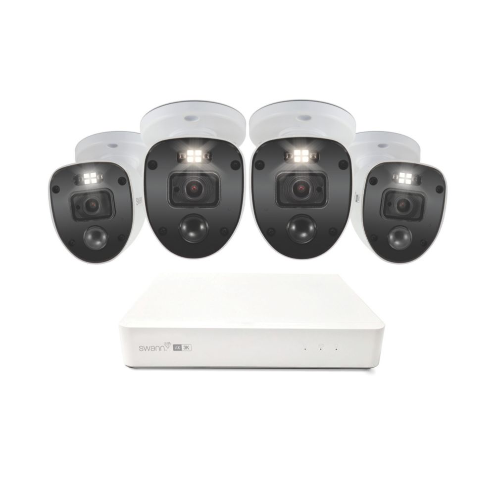 Swann SWNVK-8ADVX5MP4B-EU 1TB HDDGB 8-Channel 4K NVR CCTV Kit & 4