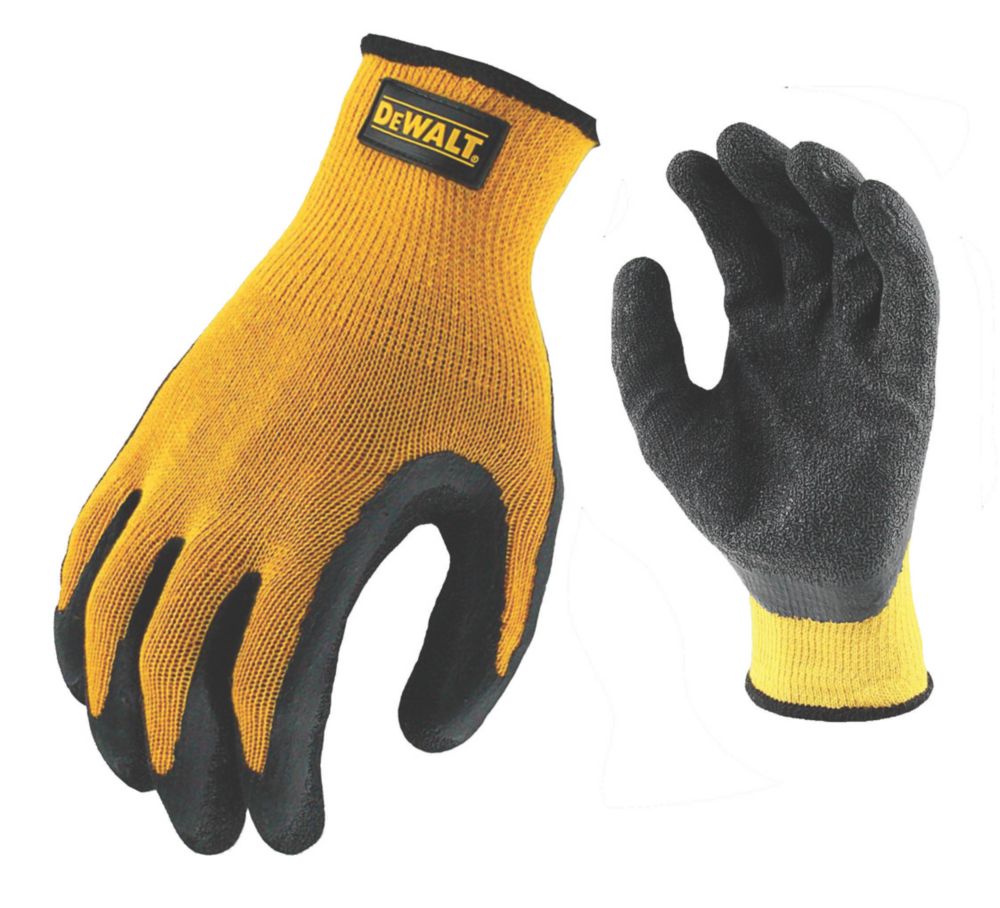 DEWALT Textured Rubber Gripper Gloves Yellow Large