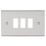 Knightsbridge  3-Module Grid Faceplate Brushed Chrome