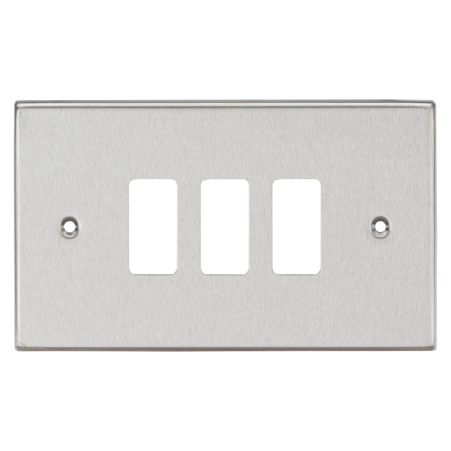 Knightsbridge 3-Module Grid Faceplate Brushed Chrome (563CR)