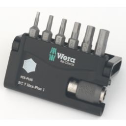 Wera Bit Check 7 Hex Plus 1 1 4 Hex Shank Hex Bit Set 7 Pieces Screwfix