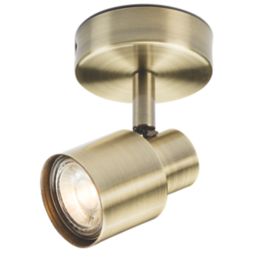 Knightsbridge  Round 1-Light Single GU10 Wall & Ceiling Spotlight Antique Brass