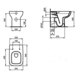 Ideal Standard i.life A WC Unit White Matt 600mm x 845mm x 835mm