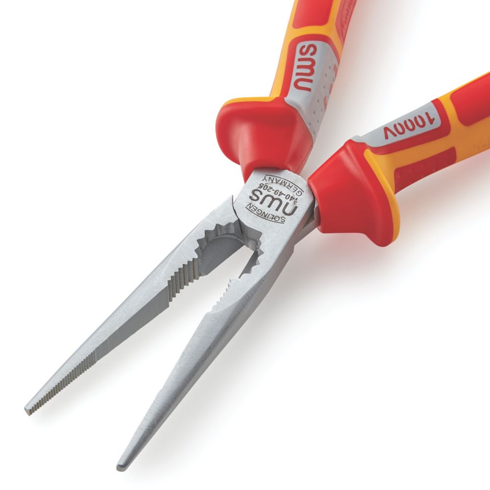 NWS VDE Extra Reach Long Nose Pliers 8 (205mm) - Screwfix