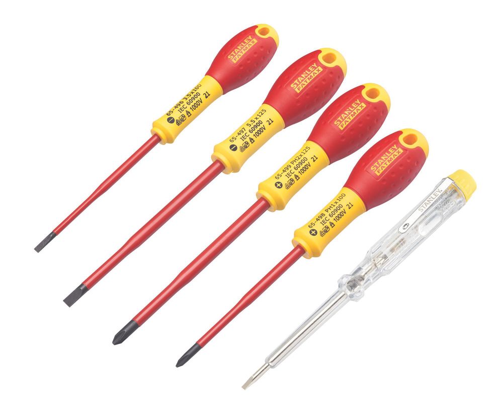 Stanley FatMax Slim Mixed VDE Screwdrivers 5 Piece Set Screwfix