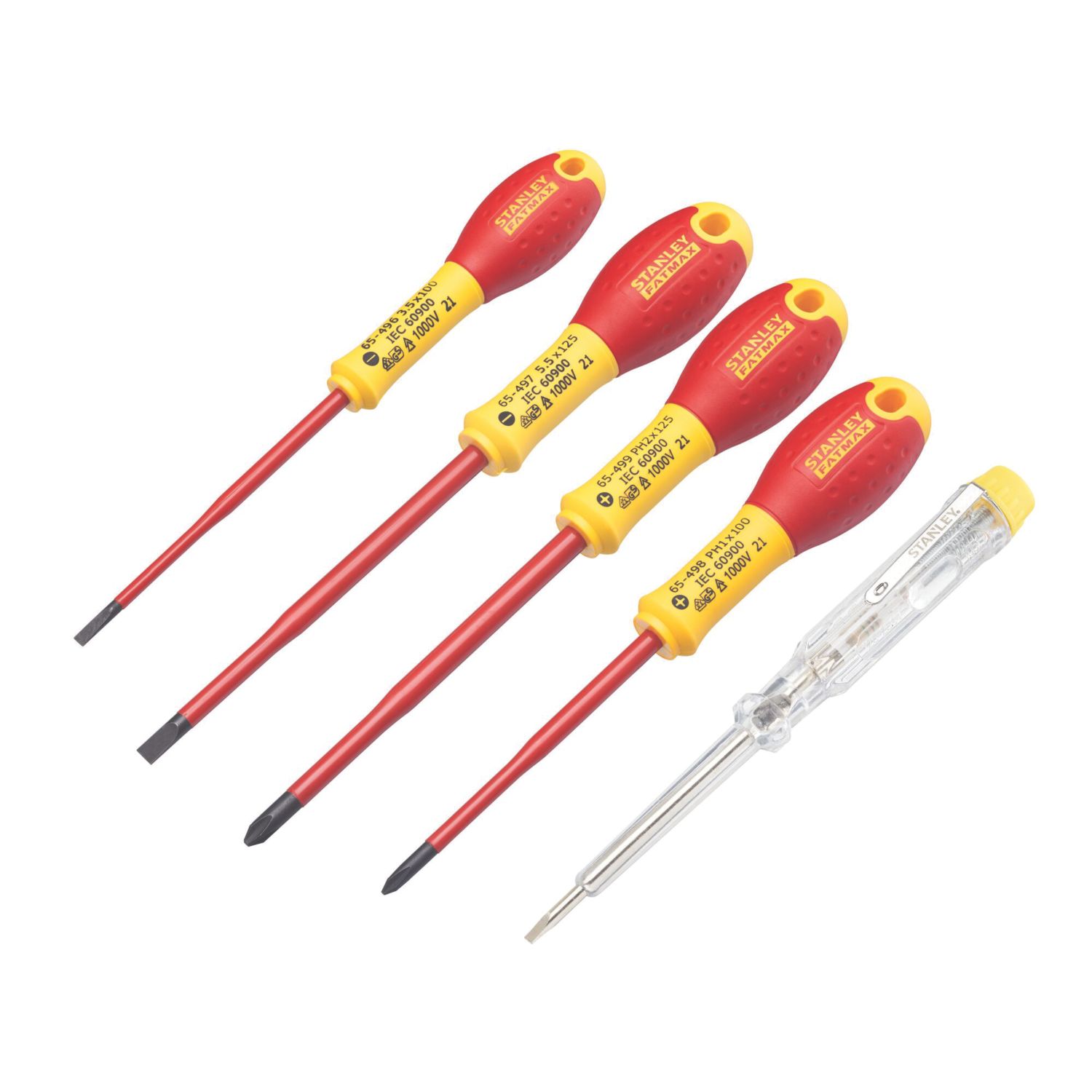 Stanley FatMax Slim Mixed VDE Screwdrivers 5 Piece Set (563JW)