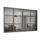 Spacepro Shaker 4-Door Sliding Wardrobe Door Kit Graphite Frame Mirror Panel 3586mm x 2260mm