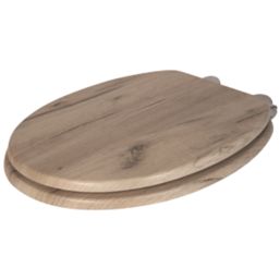 Croydex Corella Soft-Close with Quick-Release Flex-Fix Toilet Seat Moulded Wood Grey Oak