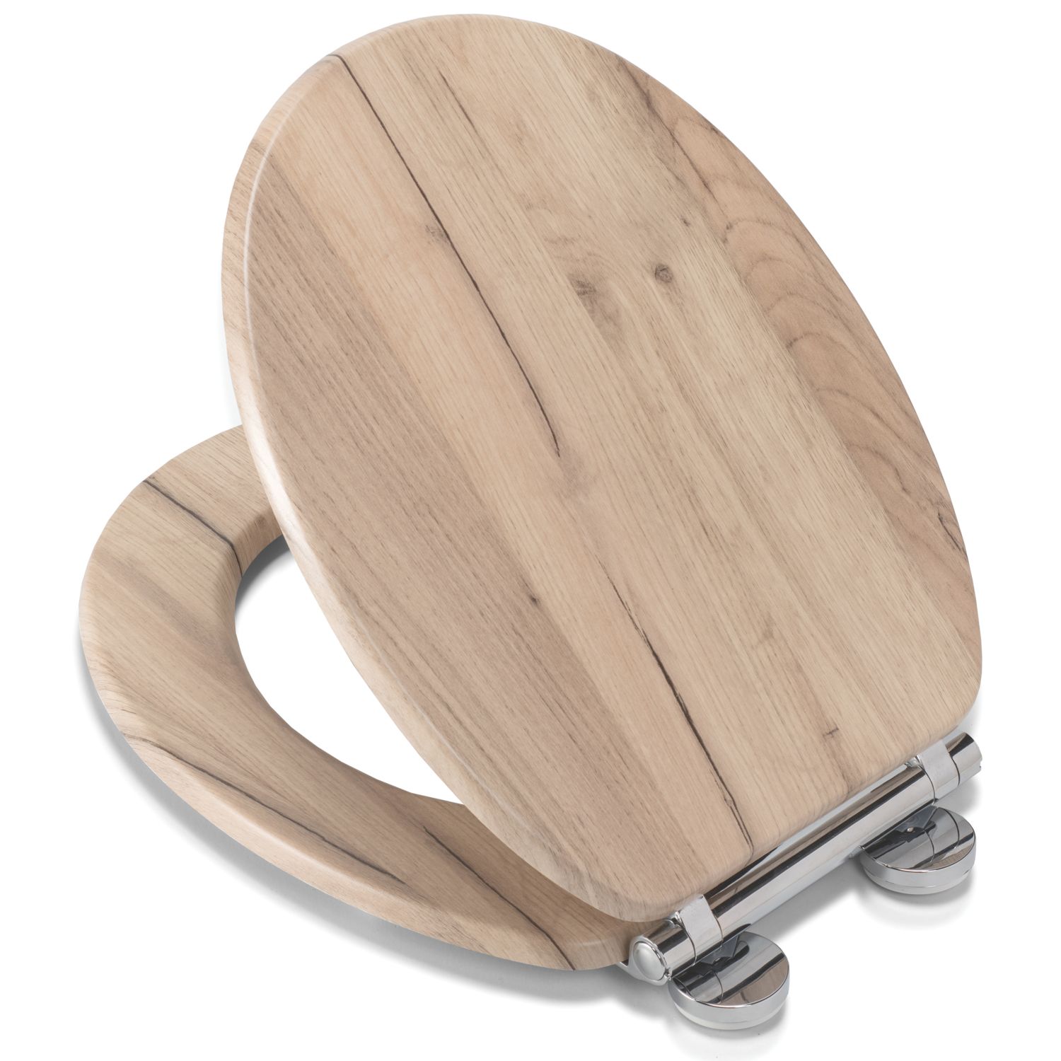 Croydex Corella Soft-Close with Quick-Release Flex-Fix Toilet Seat Moulded Wood Grey Oak (563KR)