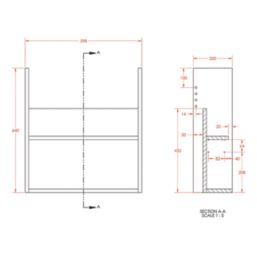 Alaska Bathroom Fitted Furniture Pack RH Vanity with Basin Dark Grey Matt 1244mm x 355mm x 997mm