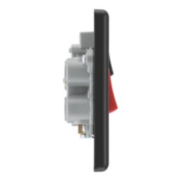 LAP  45A 2-Gang 2-Pole Cooker Switch & 13A DP Switched Socket Matt Black with LED with Black Inserts