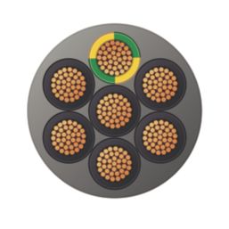 Time 7-Core YY Grey 1mm²  Unscreened Control Cable 1m Coil