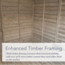 Forest Beckwood 9' 6" x 6' (Nominal) Pent Shiplap Timber Shed with Base