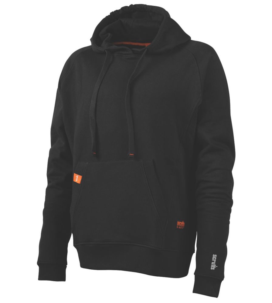 Scruffs Worker Hoodie Black X Large 51 1/2" Chest Screwfix