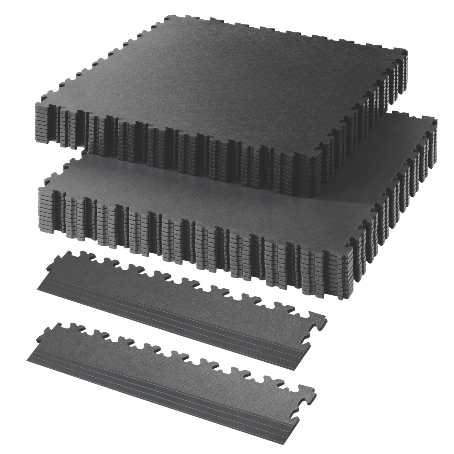 Garage Floor Tile Company X Joint Double Garage Interlocking Floor Tile Pack Black/Graphite 27m² 117 Pieces (563RV)