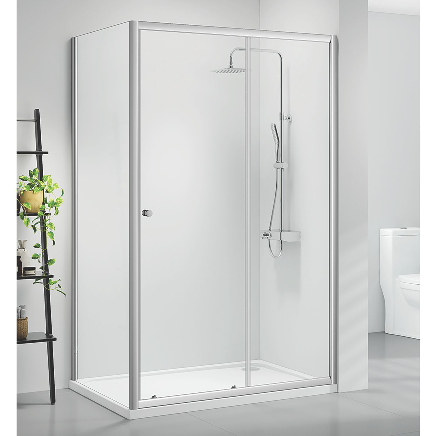 Triton Neo Six Framed Rectangular Sliding Door Shower Enclosure Chrome 1200mm x 900mm x 1850mm (563TK)