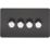 Knightsbridge SF2184MB 4-Gang 2-Way LED Dimmer Switch with Chrome Buttons  Matt Black
