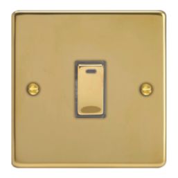 Varilight  20A 1-Gang 2-Pole Control Switch Polished Brass with LED