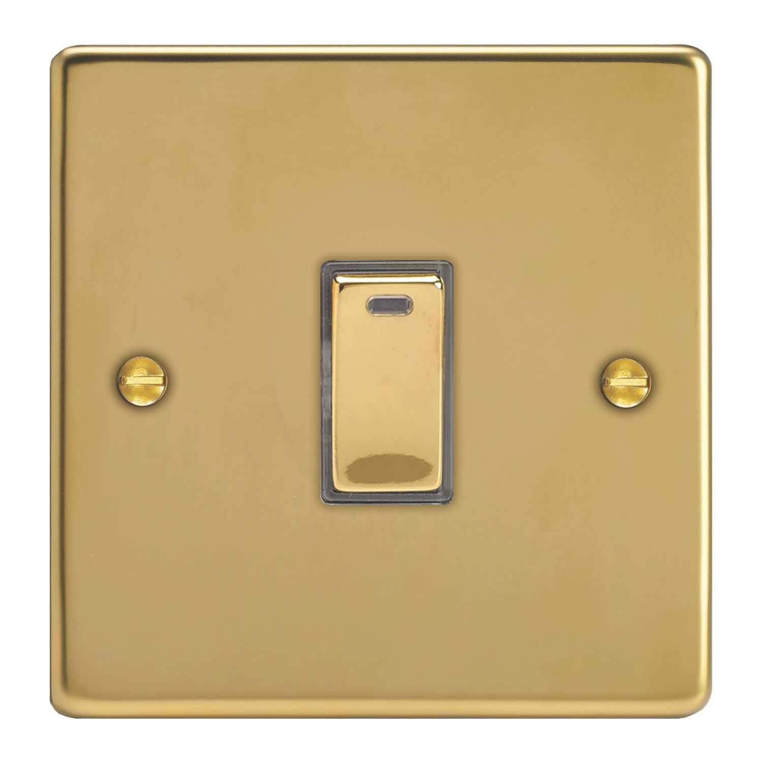 Varilight 20A 1-Gang 2-Pole Control Switch Polished Brass with LED (563YT)