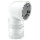 McAlpine  Flexible 90° Angled Back to Wall WC Connector White 152.5mm