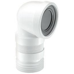 McAlpine  Flexible 90° Angled WC Connector White 152.5mm