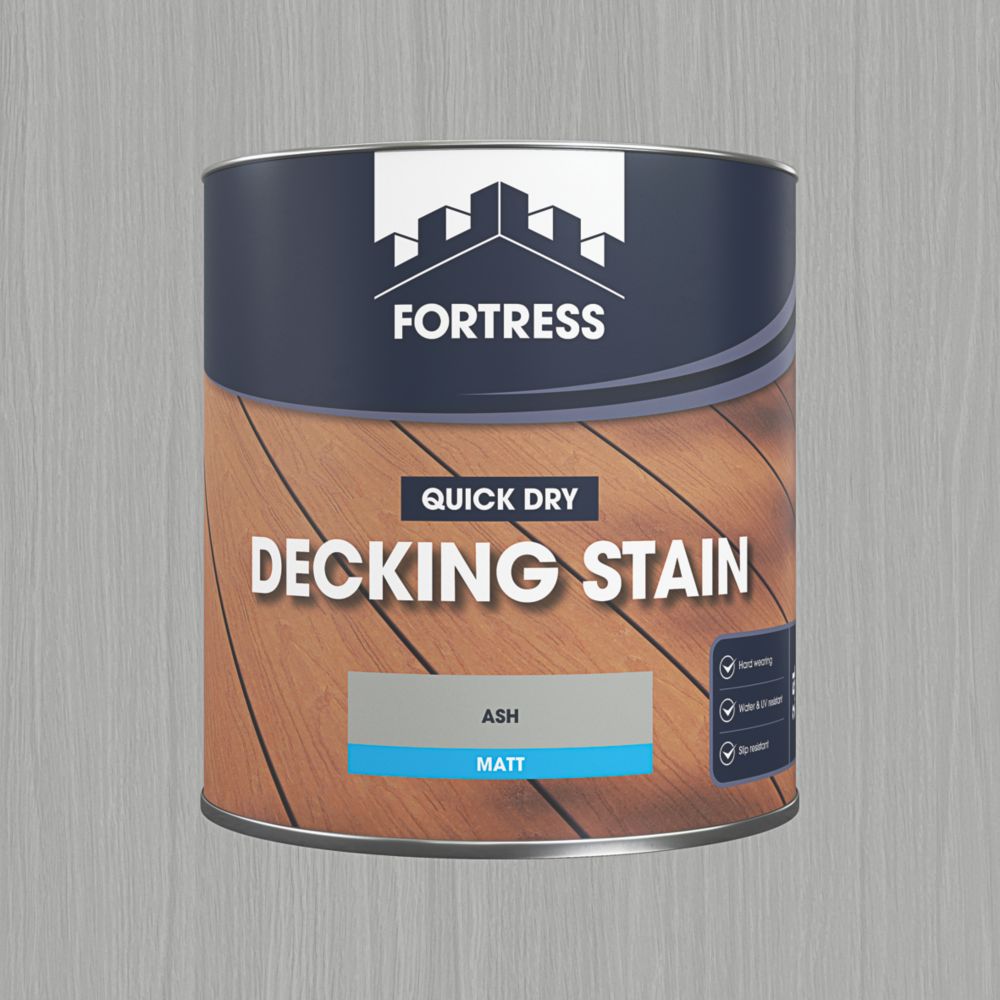 Fortress 2.5Ltr Ash Anti Slip Decking Stain Screwfix