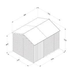 Forest Beckwood 9' 6" x 8' (Nominal) Reverse Apex Shiplap Timber Shed with Base & Assembly