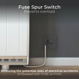 British General Evolve 13A Switched Fused Spur with LED Grey with Black Inserts