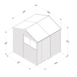 Forest Beckwood 7' x 7' (Nominal) Reverse Apex Shiplap Timber Shed with Base