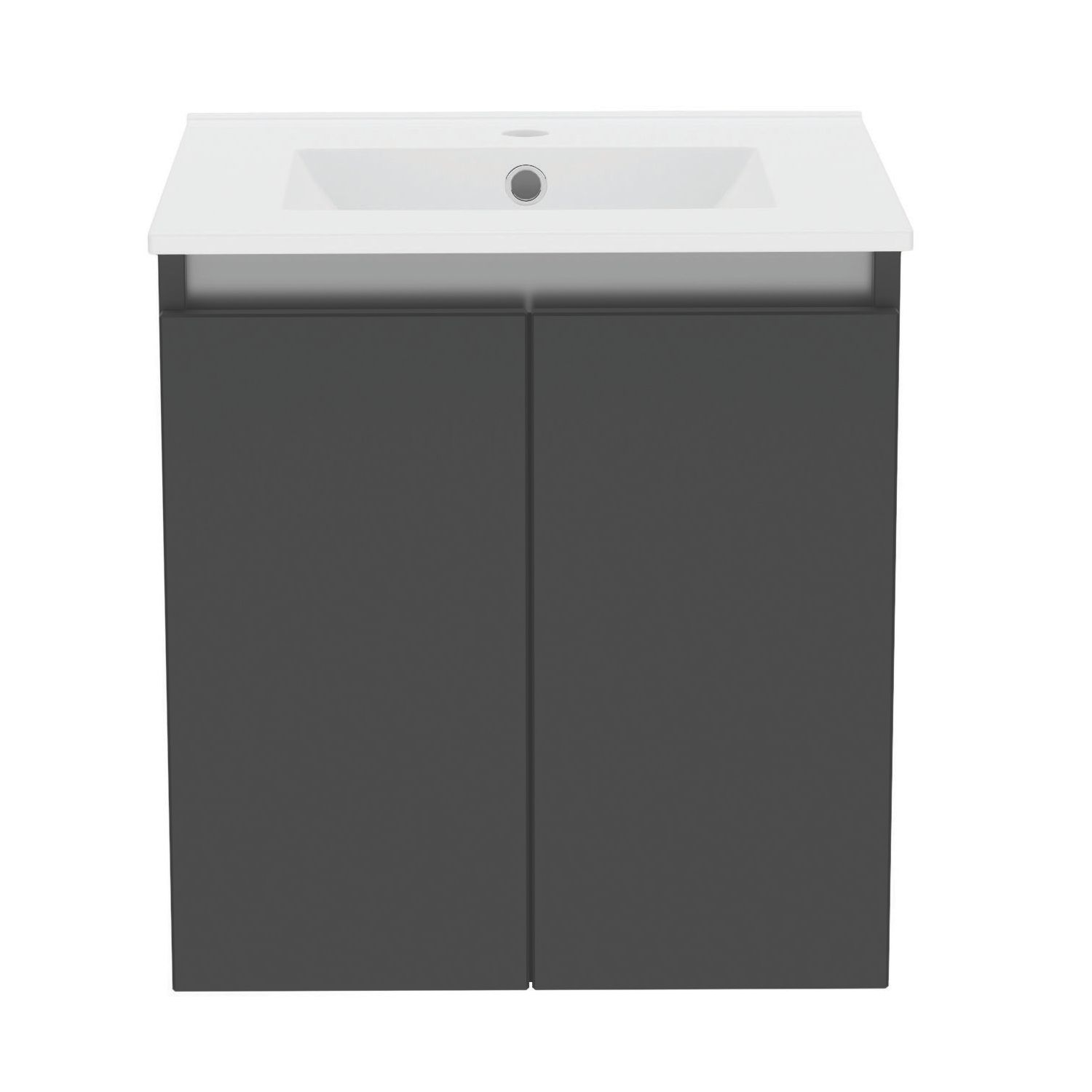 Newland Double Door Wall-Mounted Vanity Unit with Basin Matt Midnight Mist 500mm x 450mm x 540mm (564RN)